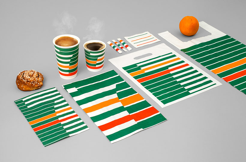 7-Eleven coffee rebrand in Sweden by BVD via it's Nice that