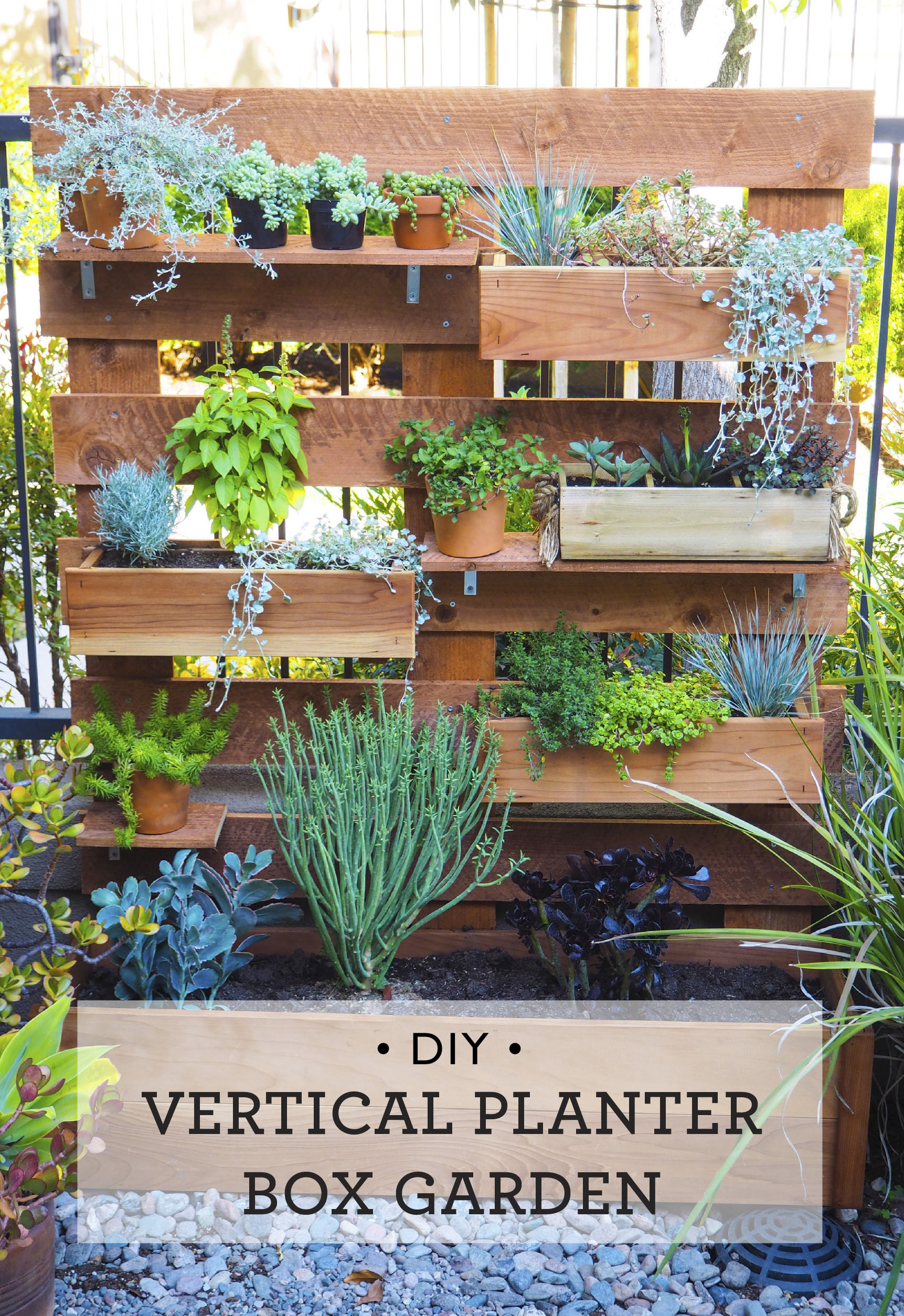 Great idea for small spaces! DIY Vertical box planter garden via happymundane.com