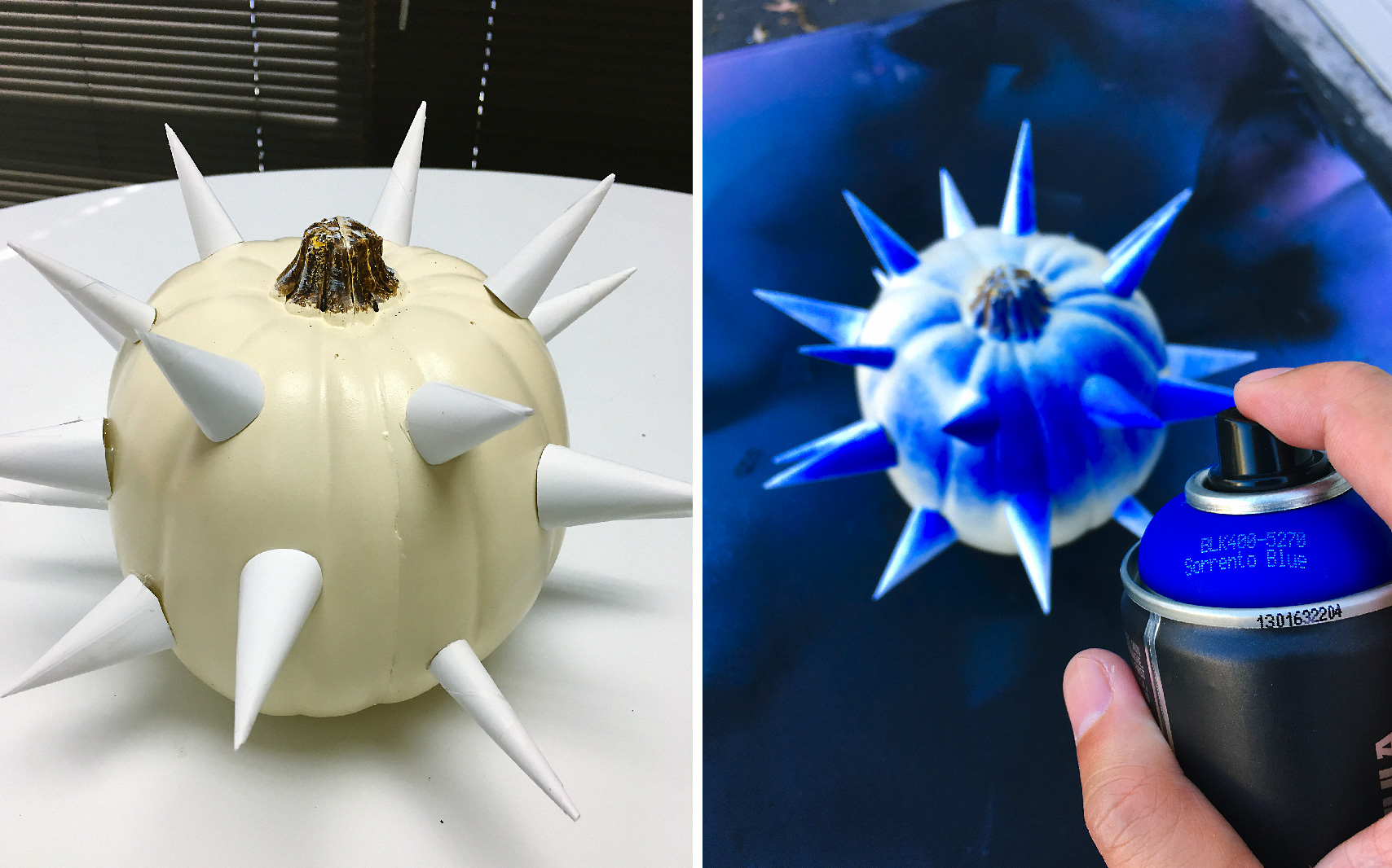 Creepy Cool Super Spikey and Textured Pumpkins via happymundane.com